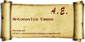 Antonovics Emese névjegykártya