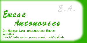 emese antonovics business card